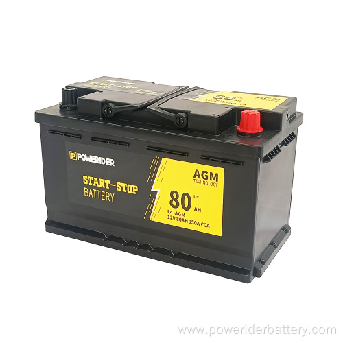 12v 80ah lead acid agm start stop battery